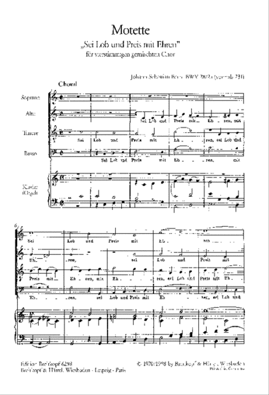 “Sei Lob und Preis mit Ehren” BWV 231 A Cappella scores gallery preview page 2