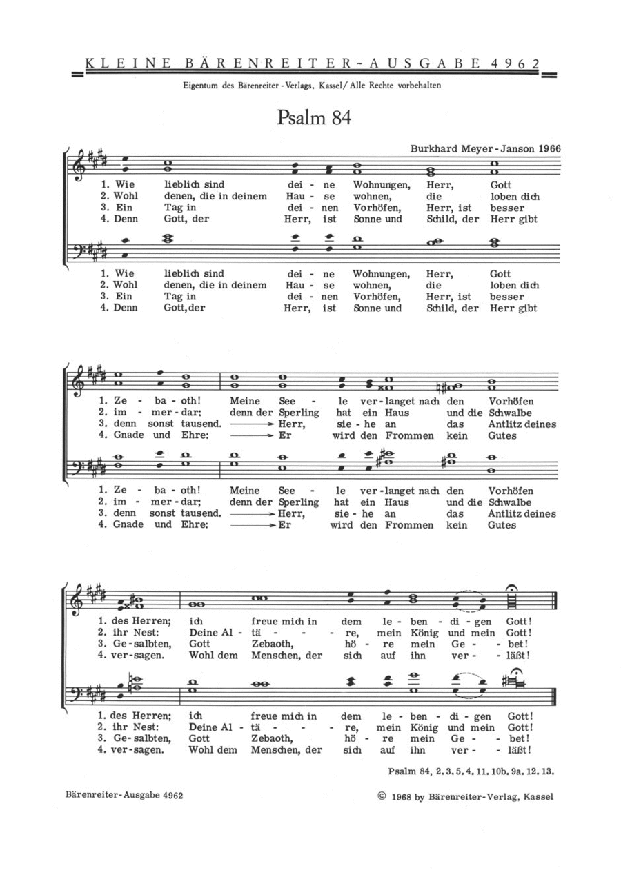 Wie lieblich sind deine Wohnungen (Psalm 84) (SATB) - Wer kann da Korn anschauen (STB)