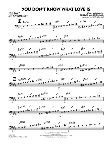 You Don't Know What Love Is - Bass Clef Solo Sheet