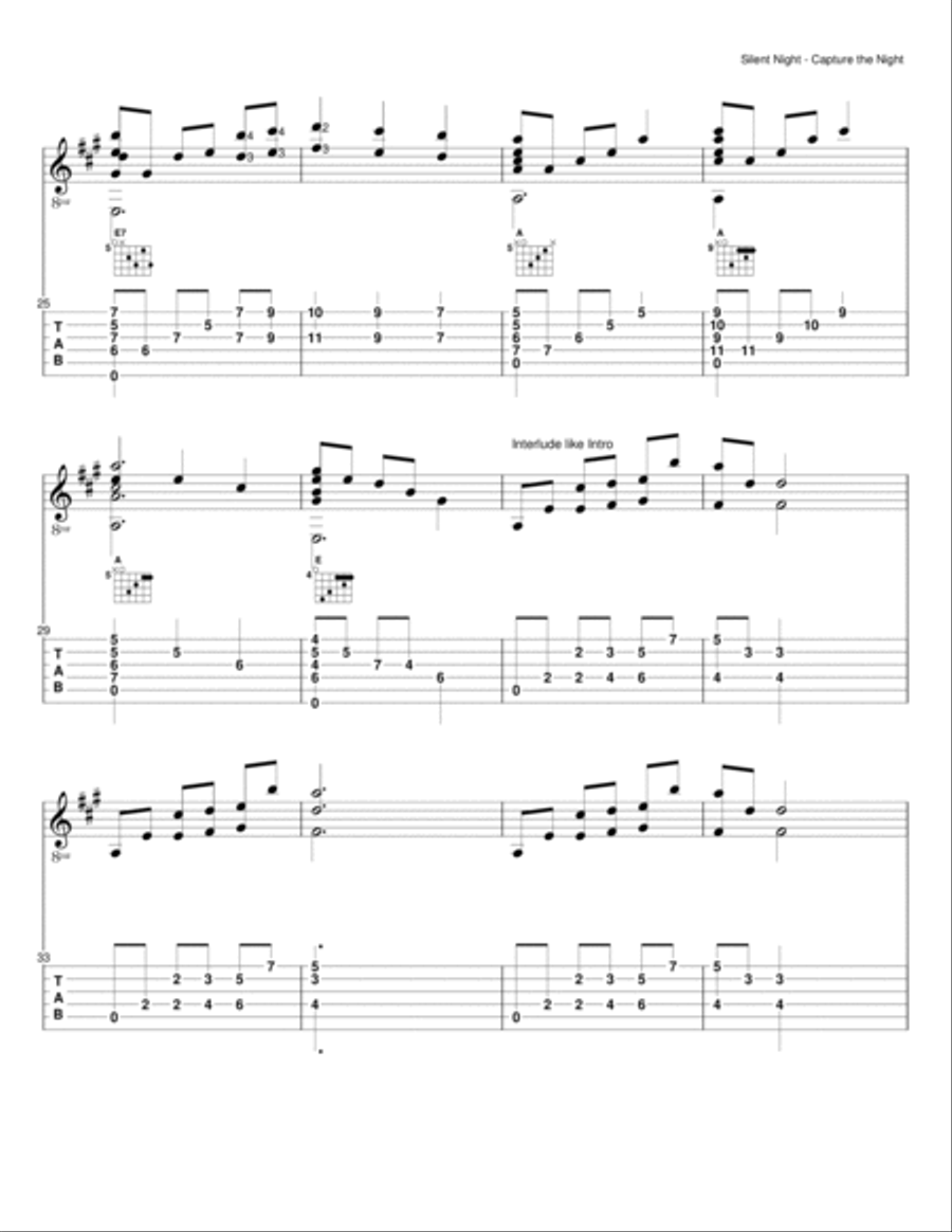 Silent NIght Guitar Solo scores gallery preview page 3