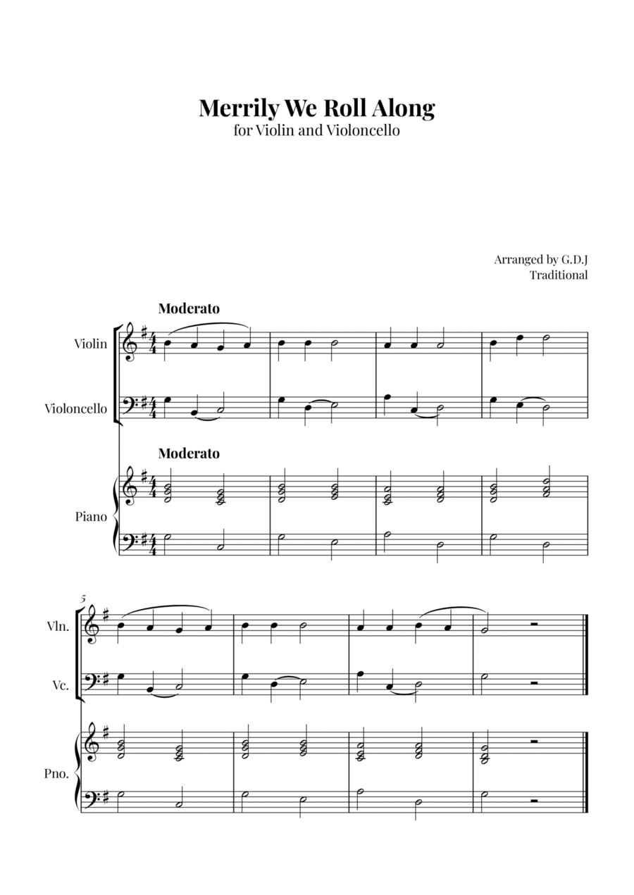 Merrily We Roll Along Merrily We Roll Along Piano Trio scores gallery preview page 1