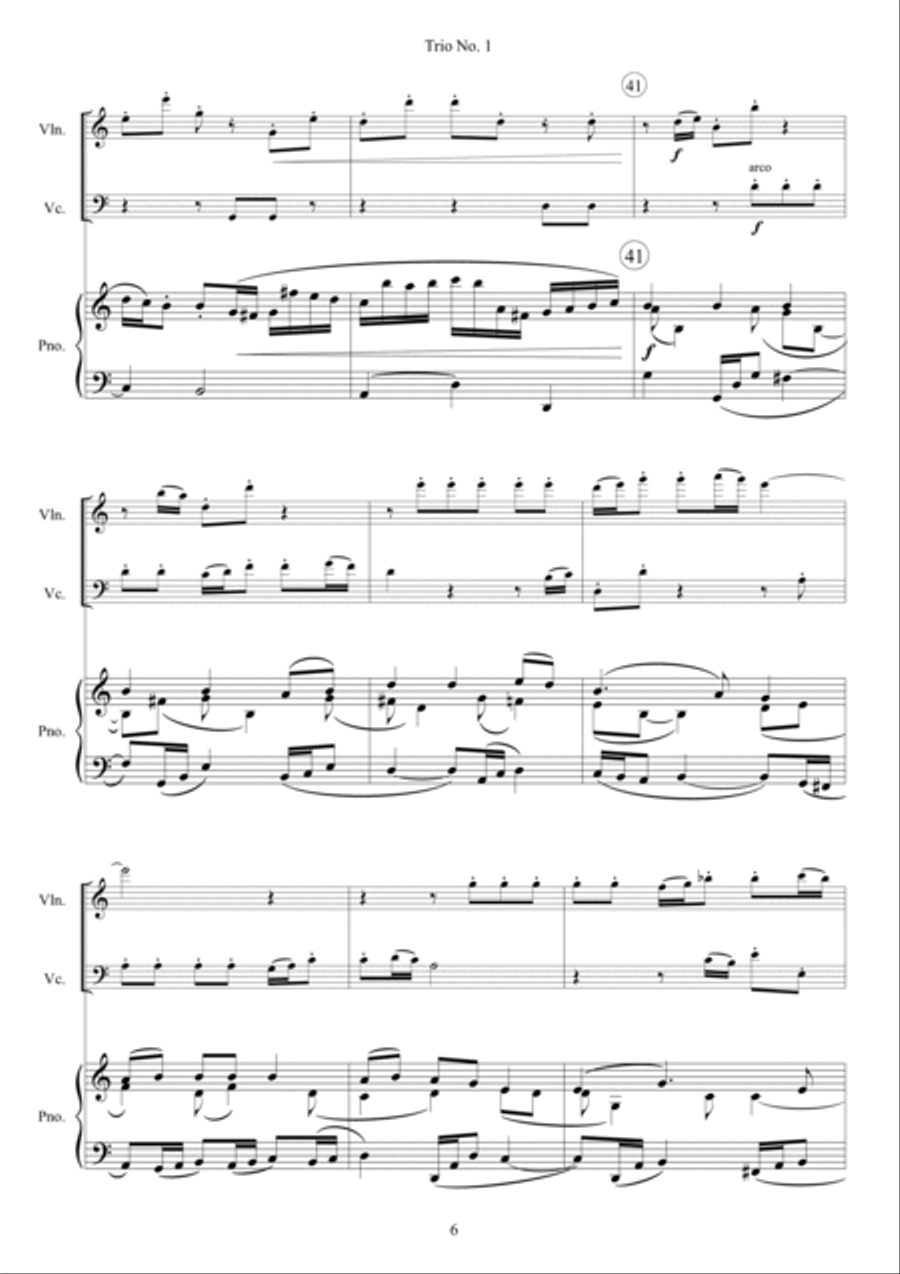 Trio No. 1 (Koreana) Piano Trio scores gallery preview page 6
