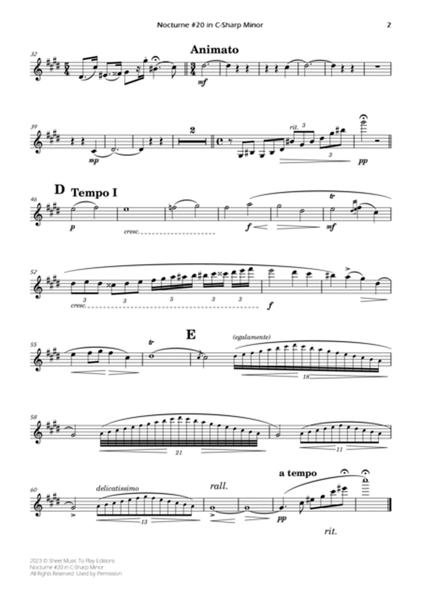 Nocturne No.20 in C-Sharp minor - Violin and Piano (Individual Parts) image number null