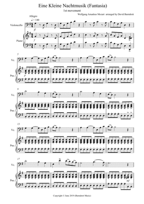 Eine Kleine Nachtmusik (Fantasia) 1st Movement for Cello and Piano