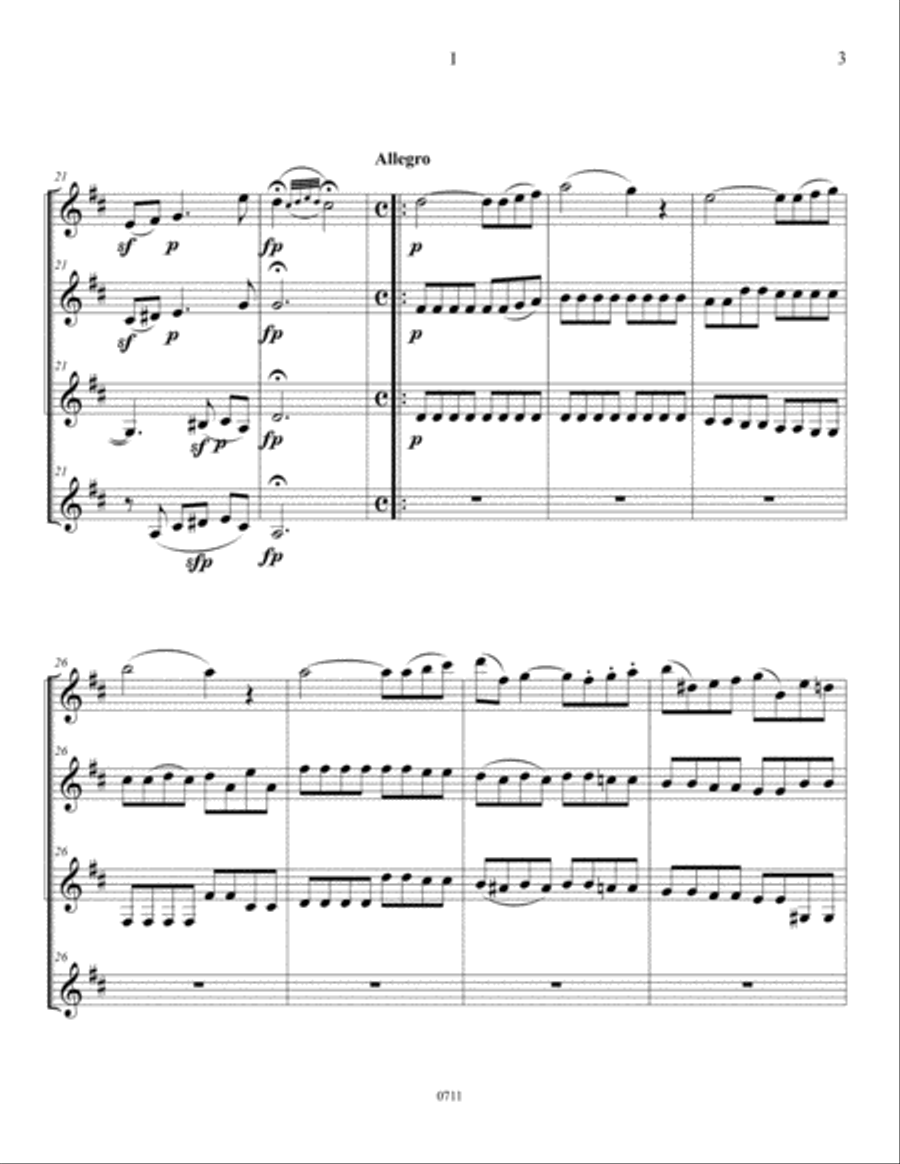 String Quartet No. 19 Woodwind Quartet scores gallery preview page 5