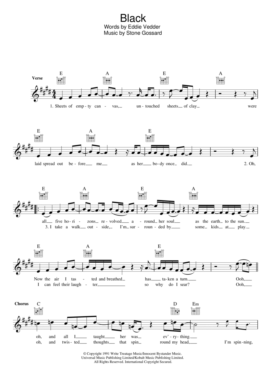 Black Black Piano scores gallery preview page 1