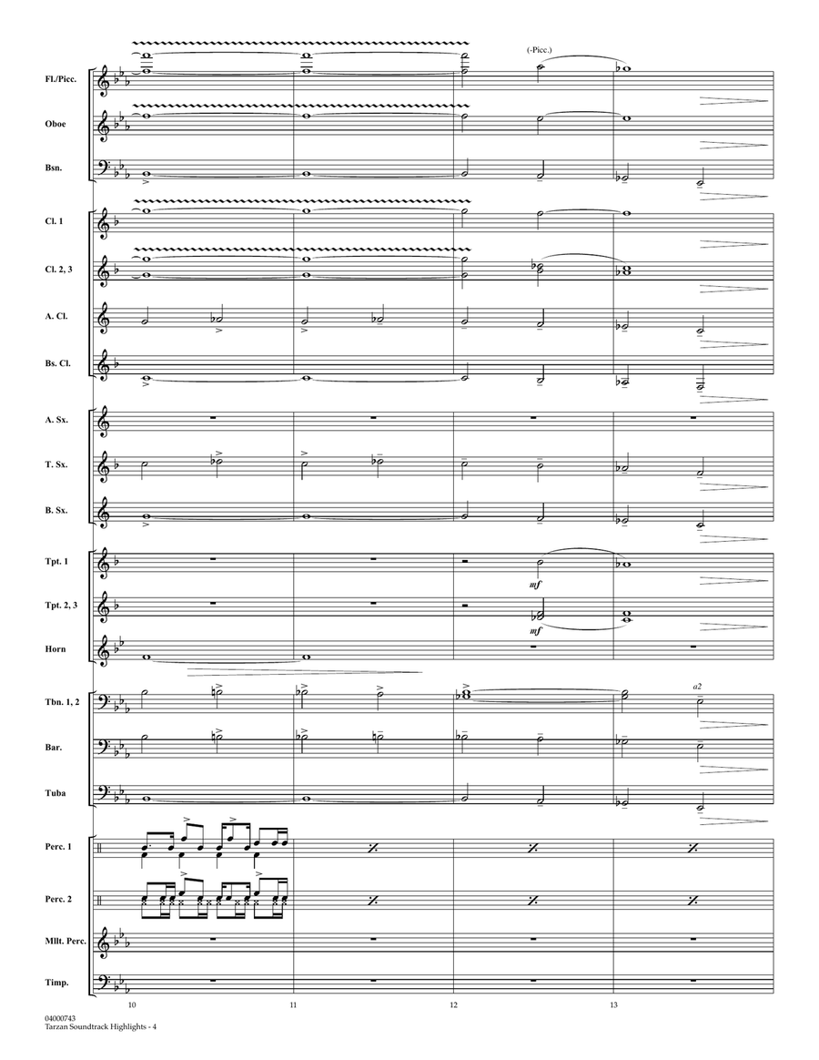 Tarzan Soundtrack Highlights (from Disney's Tarzan) (arr. Paul Murtha) - Full Score Concert Band scores gallery preview page 3