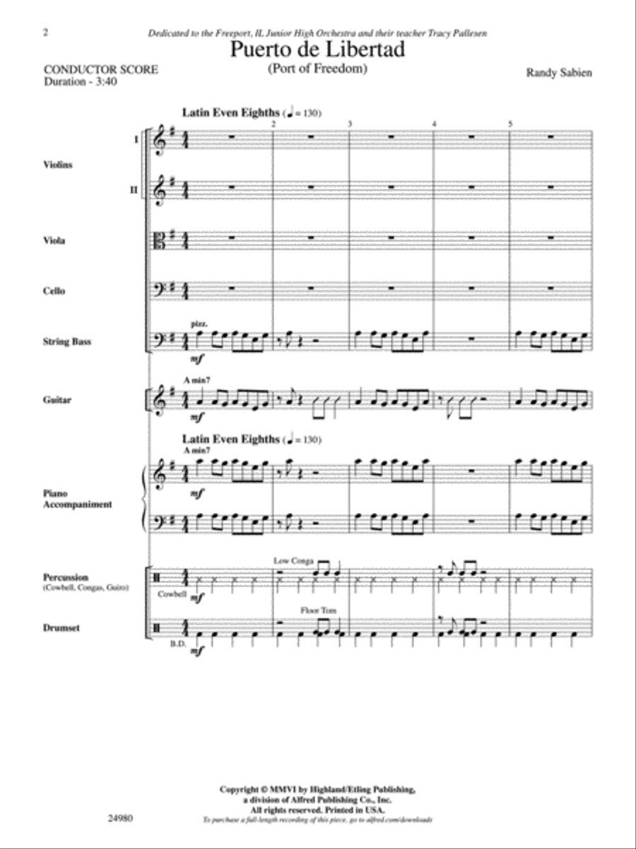 Puerto de Libertad (Port of Freedom) String Orchestra scores gallery preview page 2