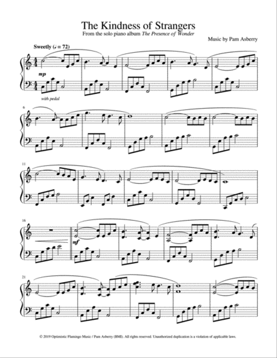 The Kindness of Strangers Piano Solo scores gallery preview page 1