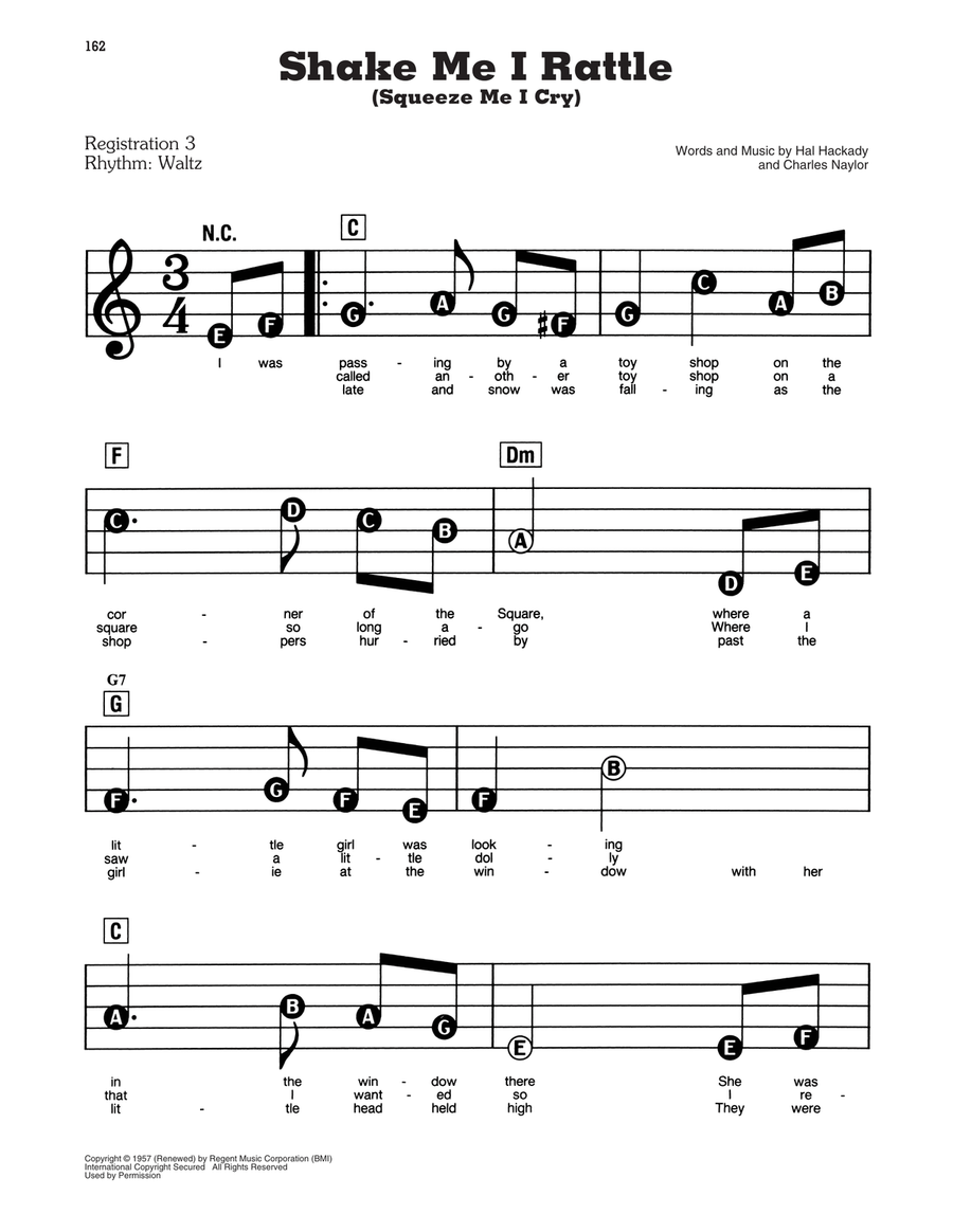 Shake Me I Rattle (Squeeze Me I Cry) Electronic Keyboard scores gallery preview page 1