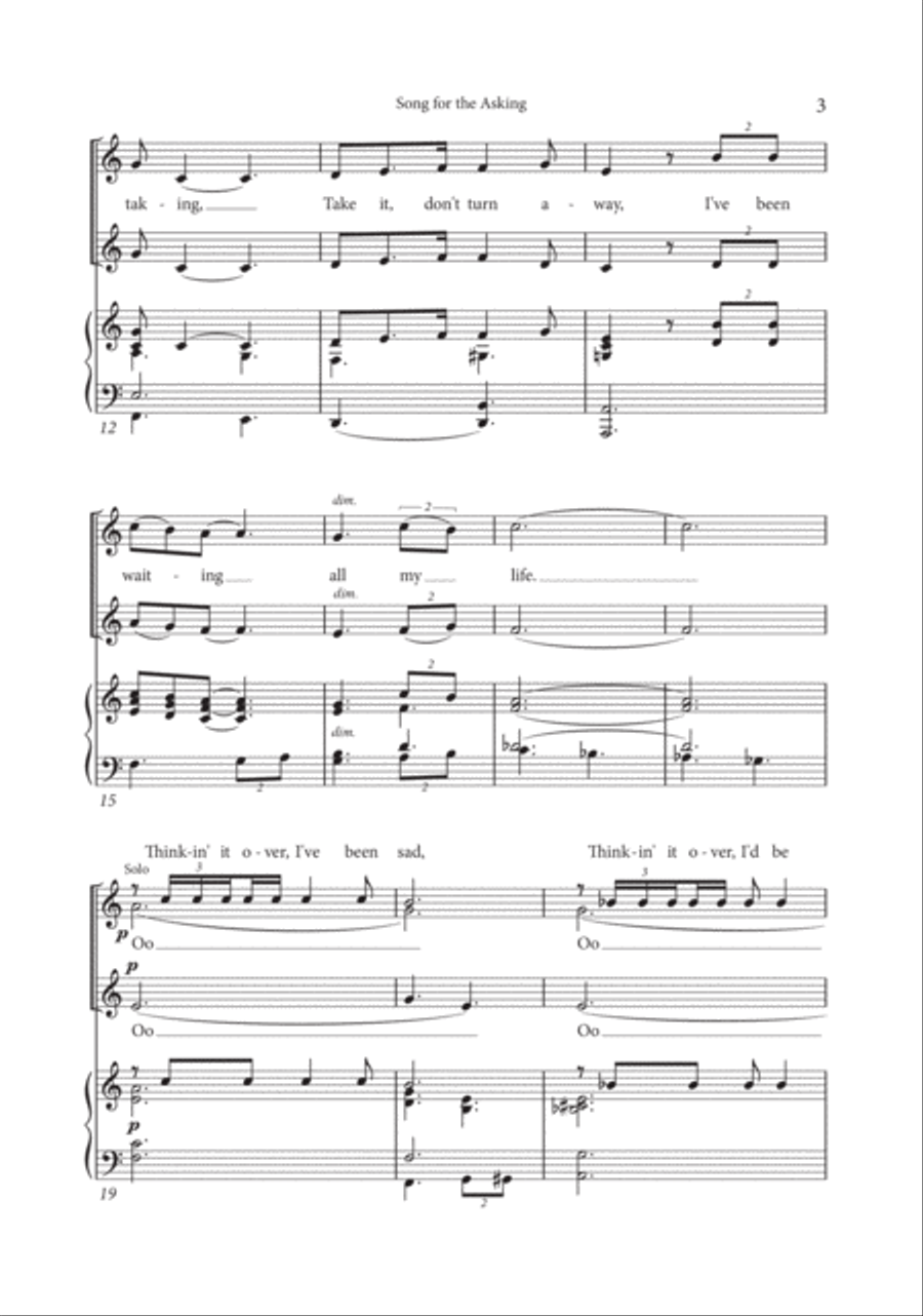 Song For The Asking 2-Part scores gallery preview page 3