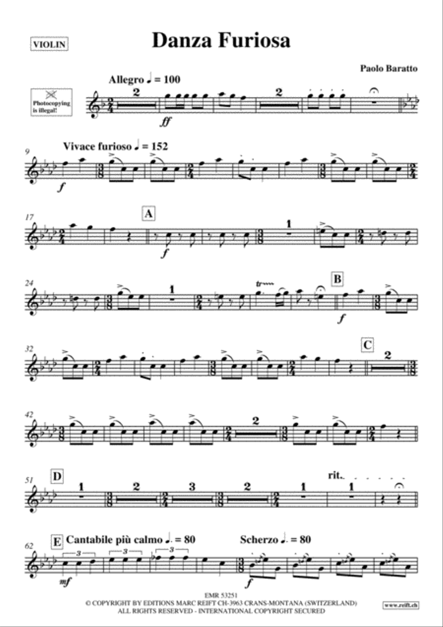 Danza Furiosa Violin Solo scores gallery preview page 2