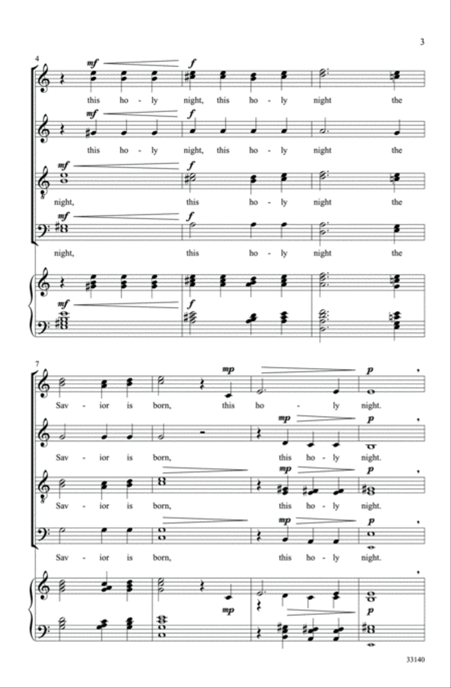 This Holy Night 4-Part scores gallery preview page 3