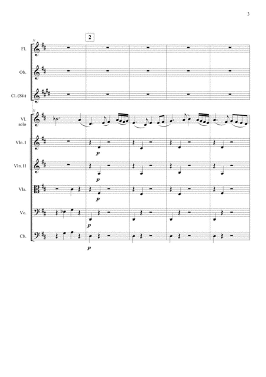 Shchostakobich - Adagio from The Limpid Stream for viola solo String Orchestra scores gallery preview page 3
