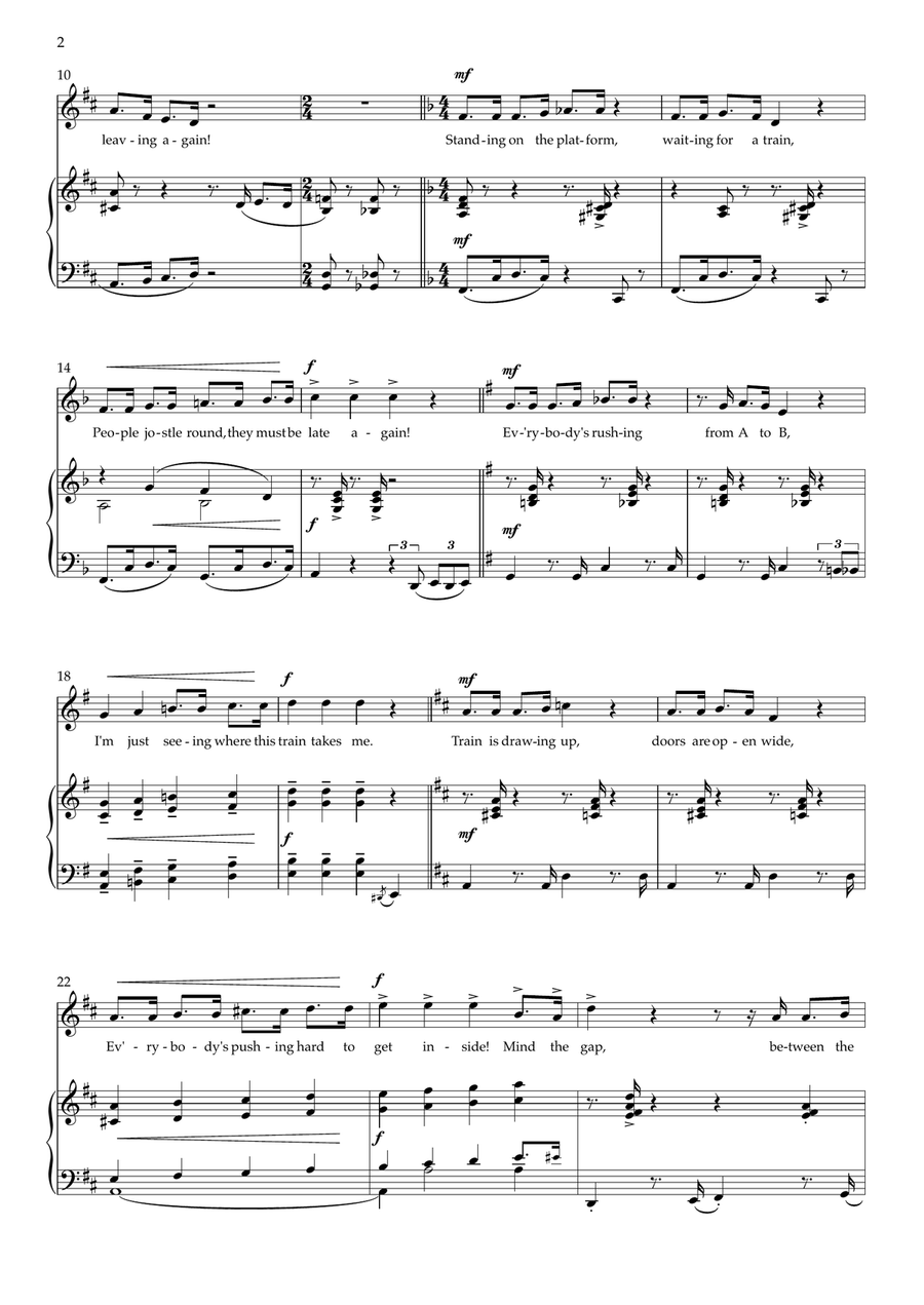 Mind the Gap! (unison voices and piano) Unison Choir scores gallery preview page 2