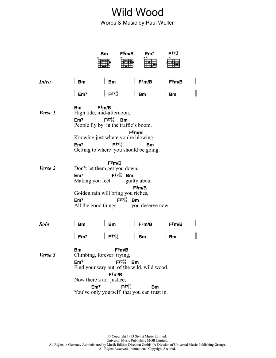 Wild Wood Wild Wood Acoustic Guitar scores gallery preview page 1