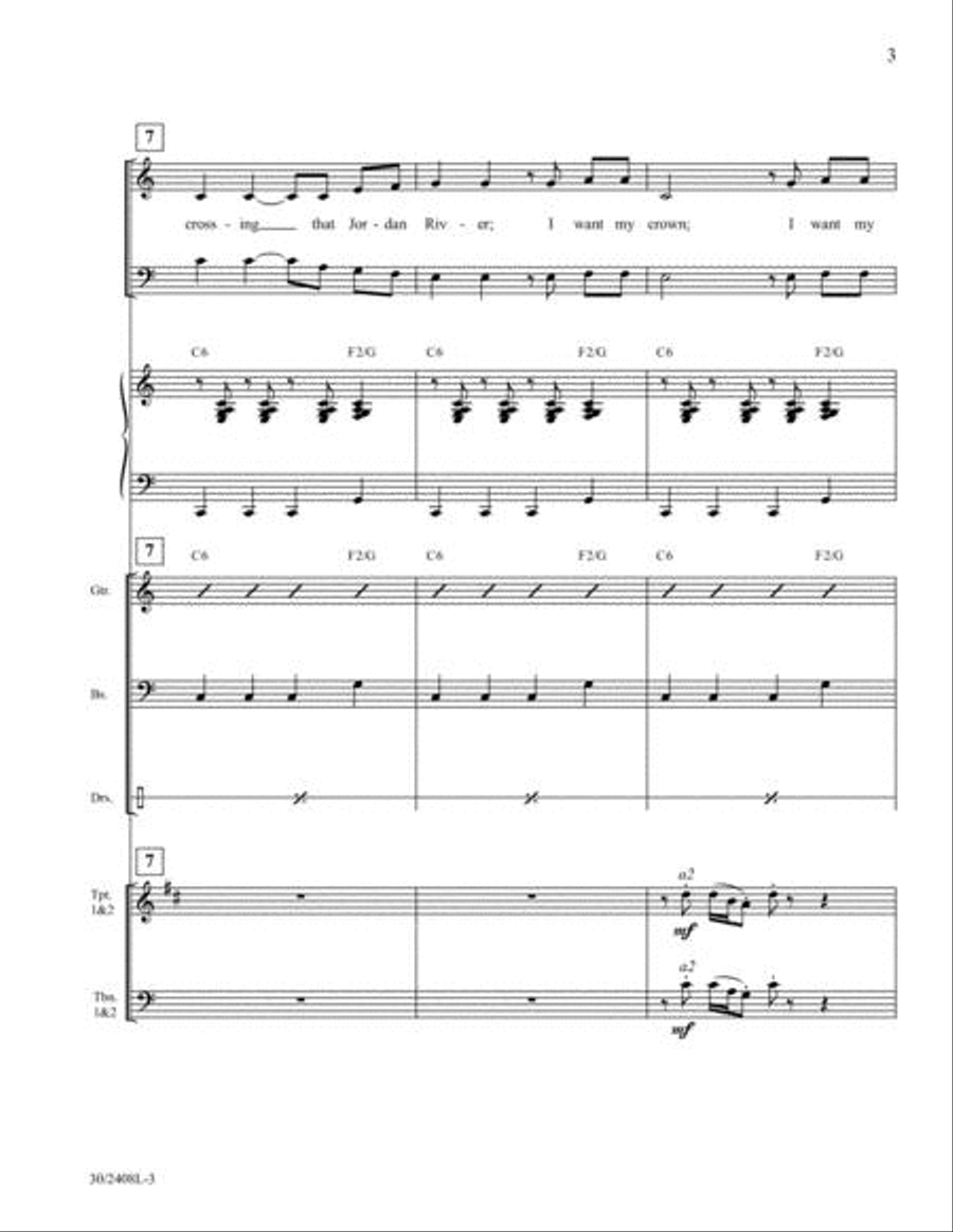 We Are Crossing Jordan River - Brass and Rhythm Score and Parts Choir scores gallery preview page 4