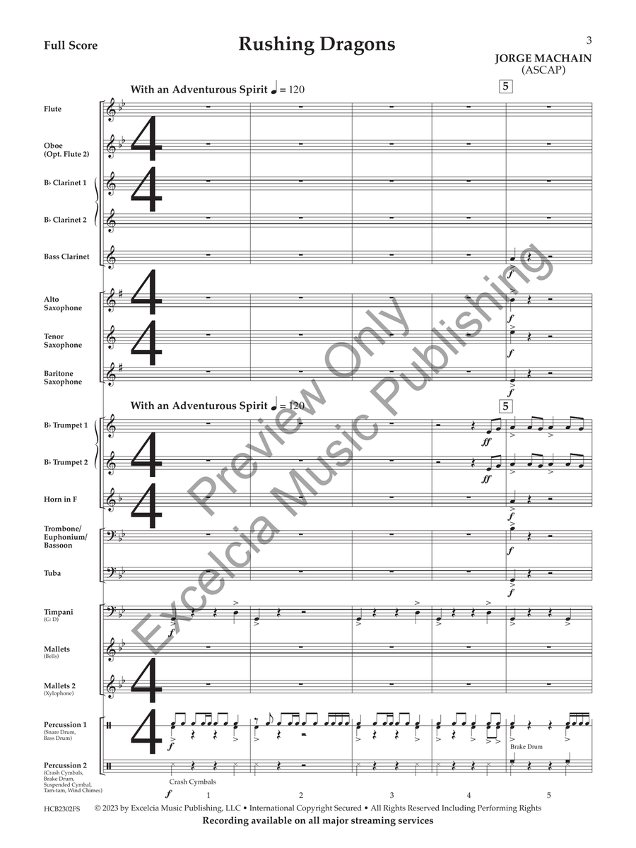 Rushing Dragons (Score) Concert Band scores gallery preview page 4
