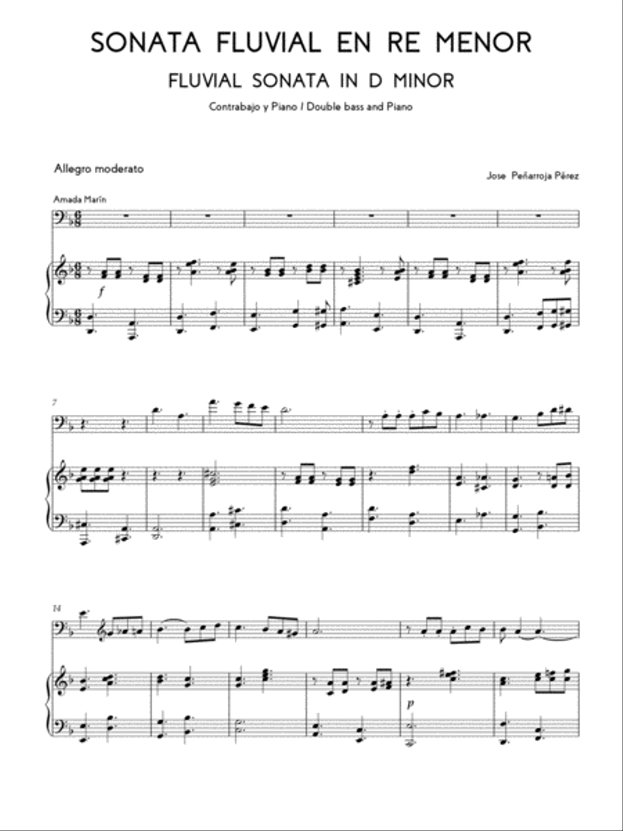 I Allegro Moderato from Fluvial Sonata Double Bass scores gallery preview page 4