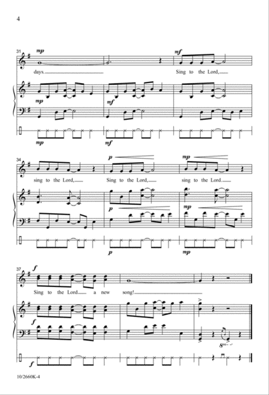 Sing to the Lord a New Song Unison Choir scores gallery preview page 4