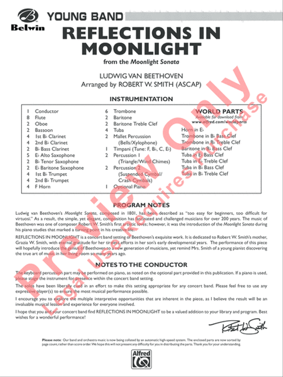 Reflections in Moonlight Concert Band scores gallery preview page 2