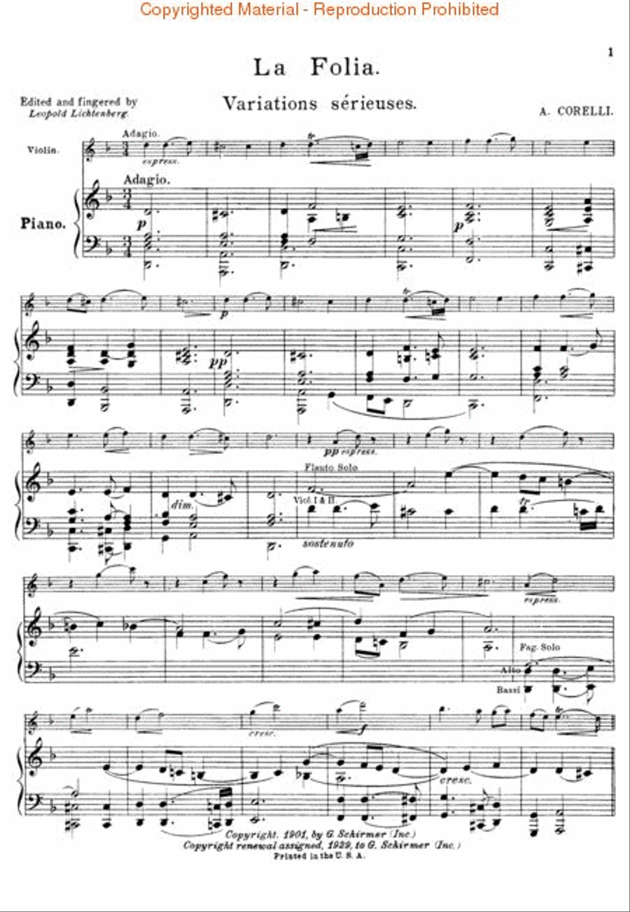 La Folia Variations Violin Solo scores gallery preview page 3