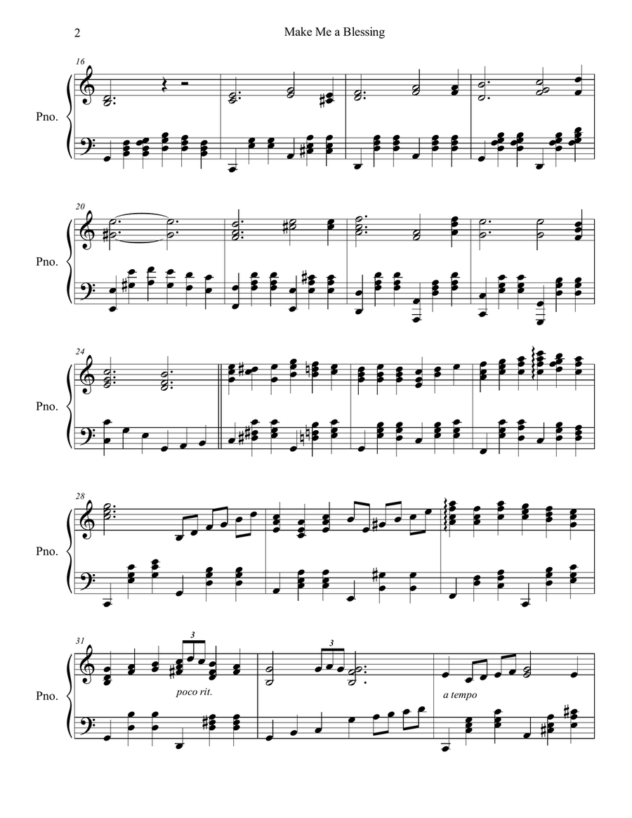 Make Me a Blessing Piano Solo scores gallery preview page 3