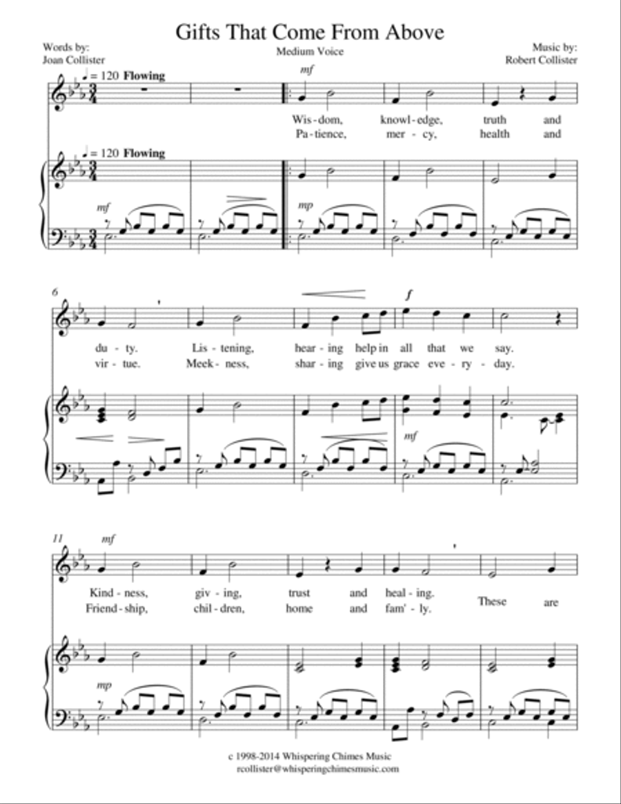 Gifts That Come from Above (medium voice) Medium Voice scores gallery preview page 2