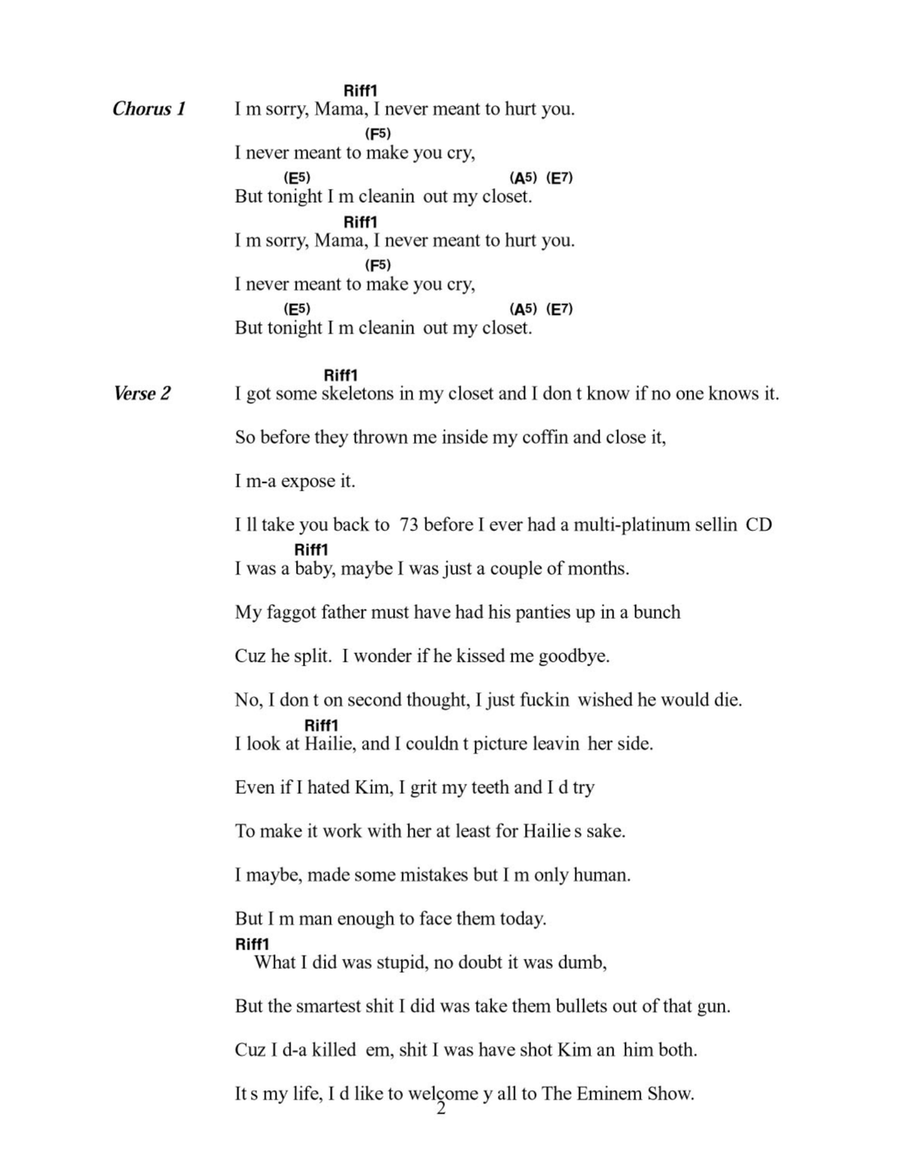 Cleanin' Out My Closet Easy Guitar scores gallery preview page 2