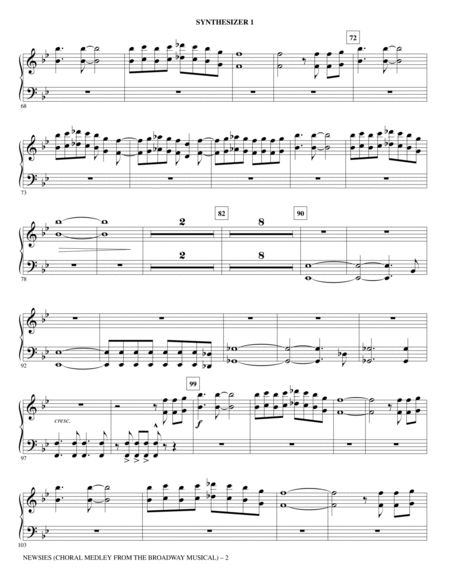 Newsies (Choral Medley) - Synthesizer I