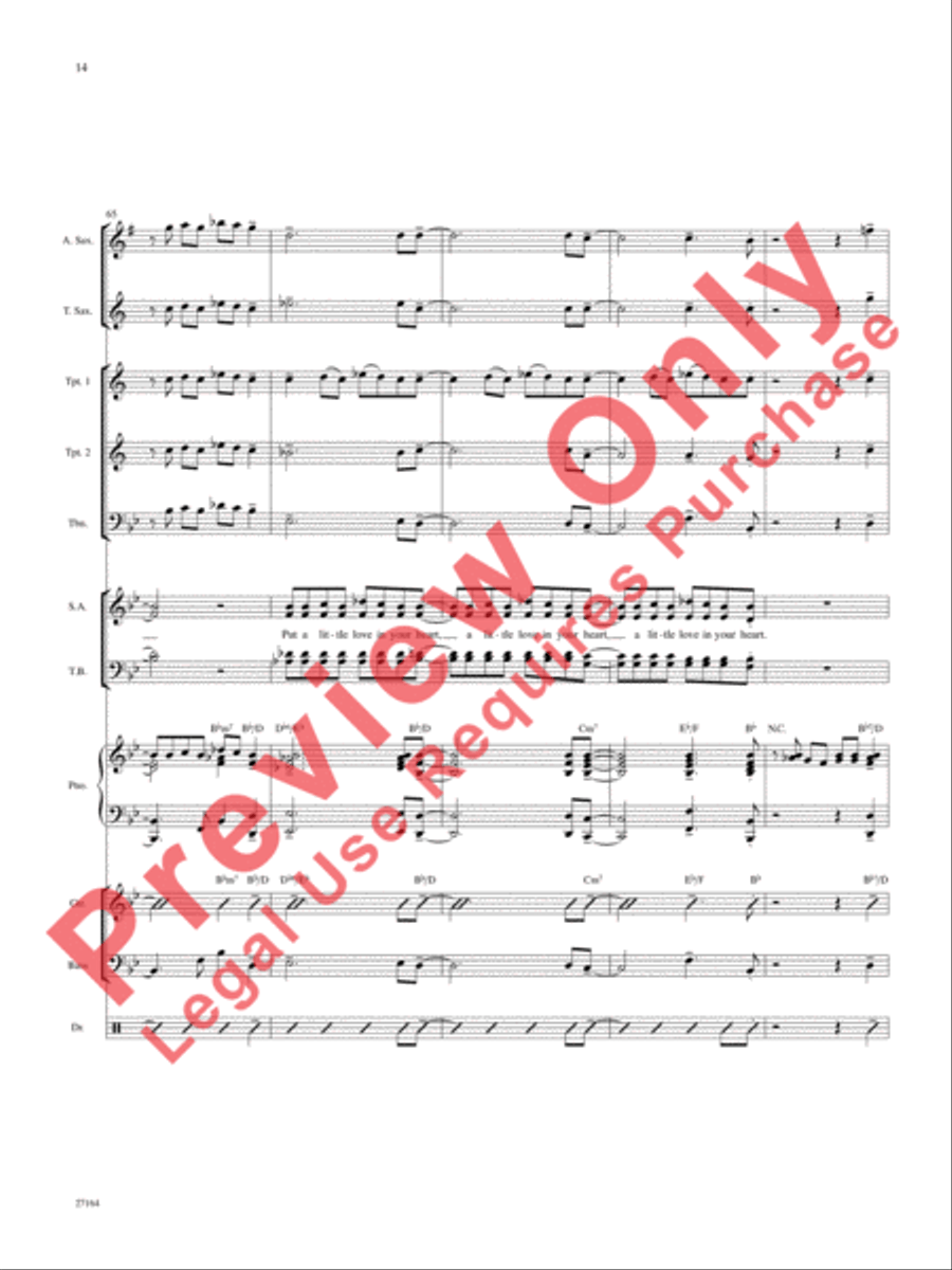 Put a Little Love in Your Heart Choir scores gallery preview page 15