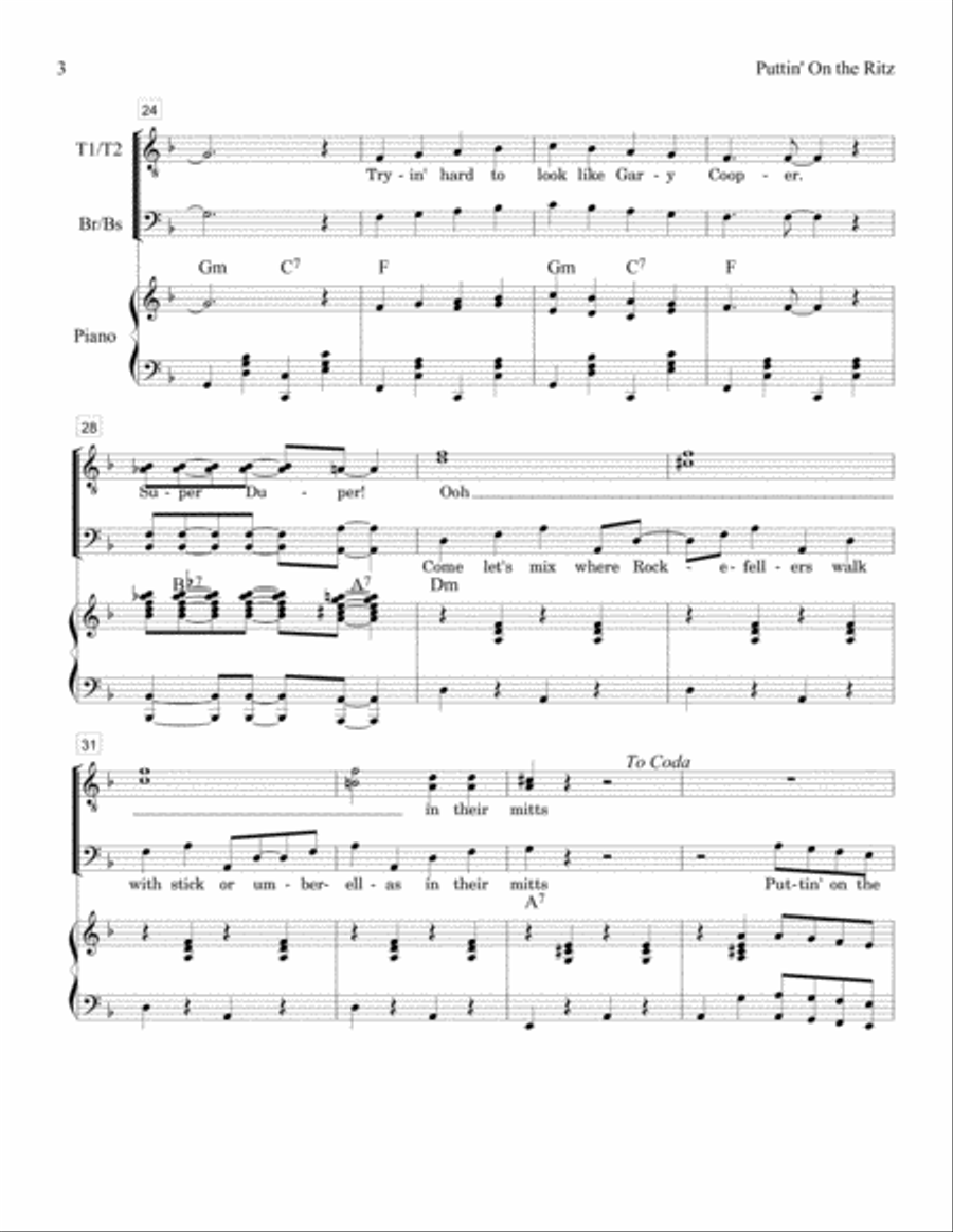 Puttin' On The Ritz Puttin' On The Ritz TTBB scores gallery preview page 3