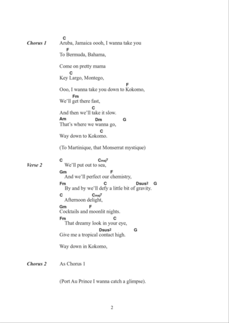 Kokomo Kokomo Acoustic Guitar scores gallery preview page 2
