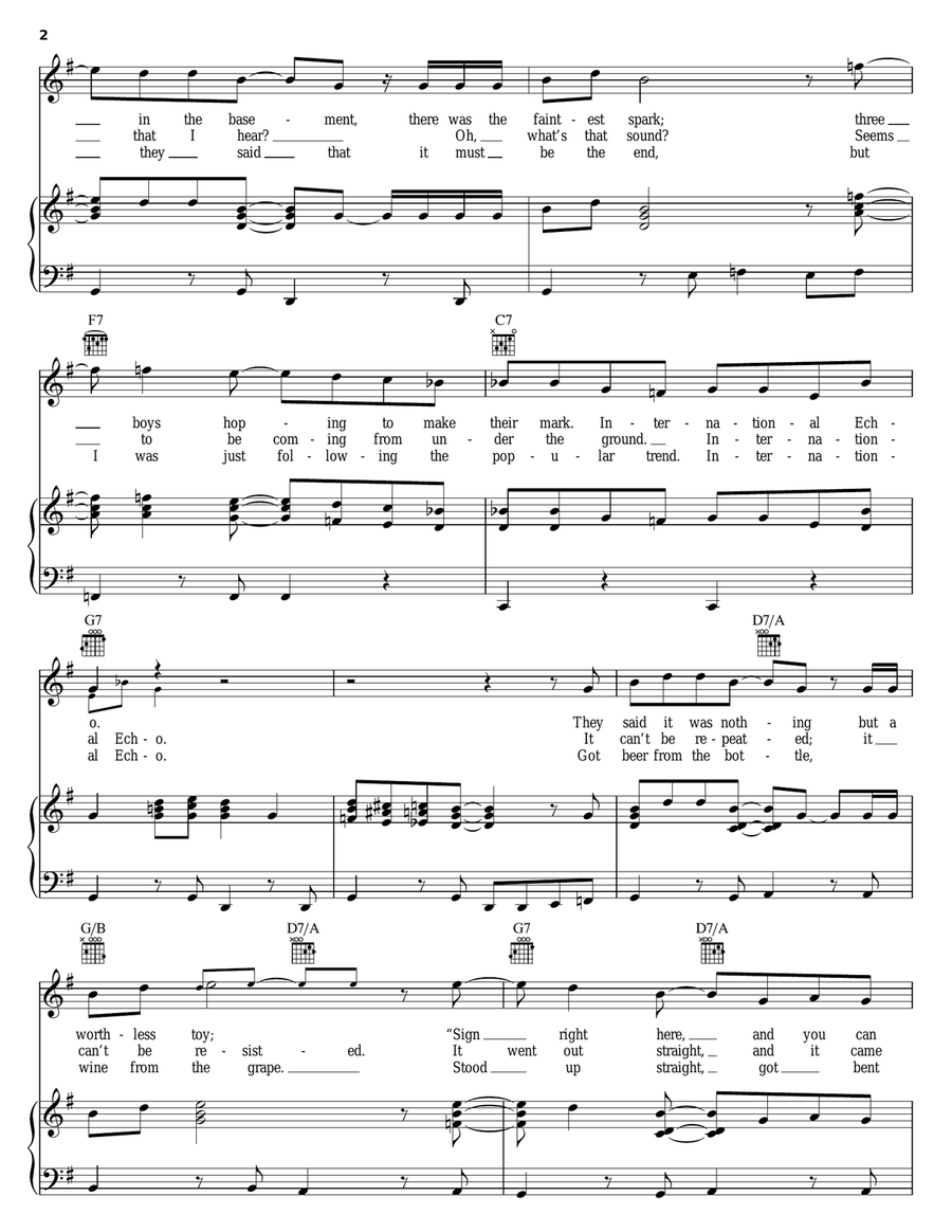 International Echo International Echo Piano, Vocal, Guitar scores gallery preview page 2