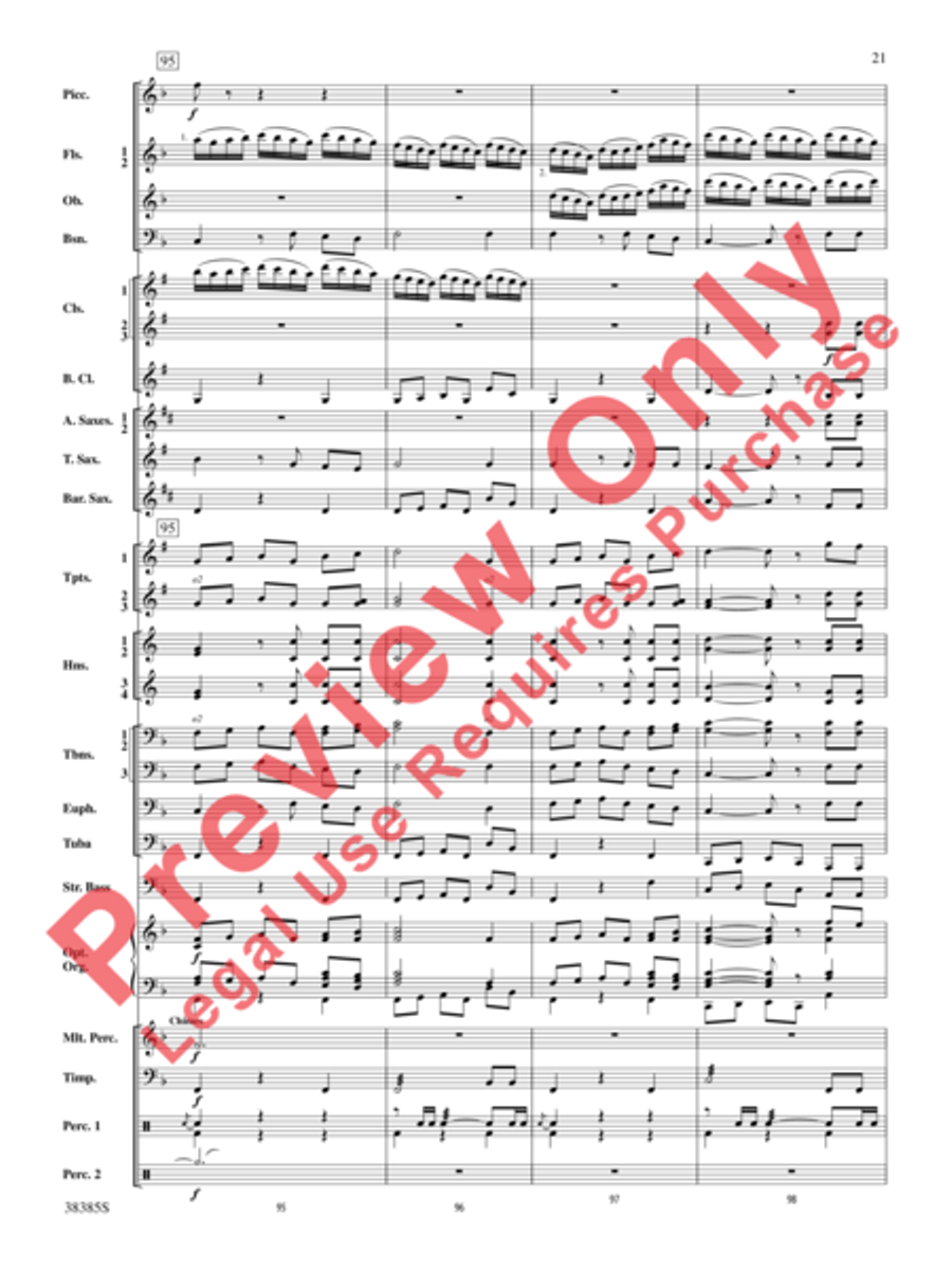 Fantasia on the Alleluia Hymn Concert Band scores gallery preview page 15