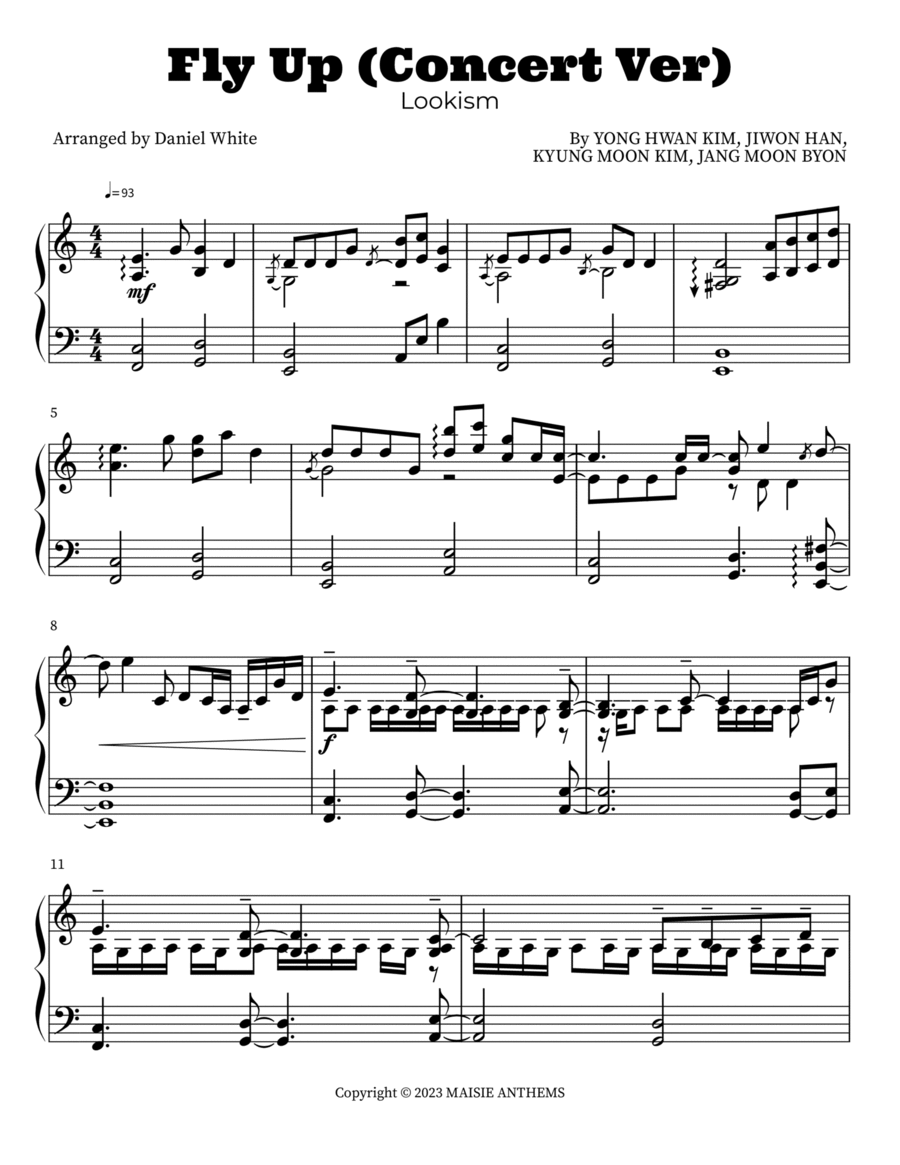 Fly Up (Concert Ver) Piano Solo scores gallery preview page 1