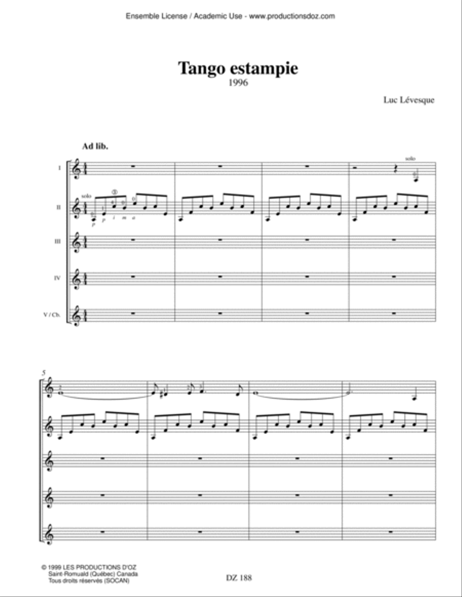 Tango estampie Tango estampie Guitar Ensemble scores gallery preview page 3