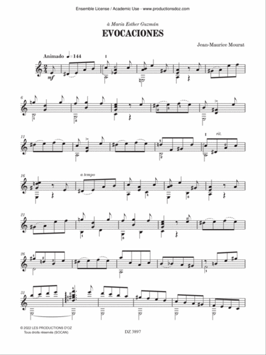 Evocaciones Evocaciones Classical Guitar scores gallery preview page 3