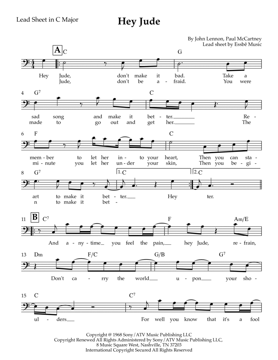 Hey Jude Piano scores gallery preview page 1