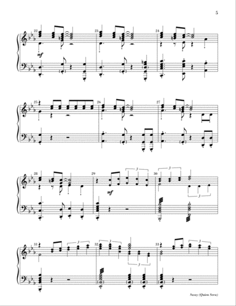 Sway (Quien Sera) Sway (Quien Sera) 5-Octaves scores gallery preview page 4