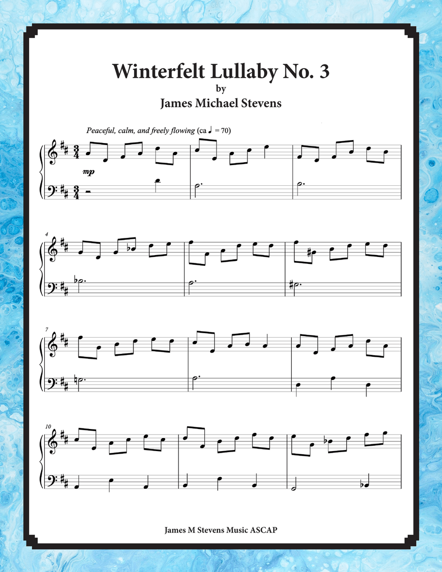 Winterfelt Lullaby No. 3 Piano Solo scores gallery preview page 1
