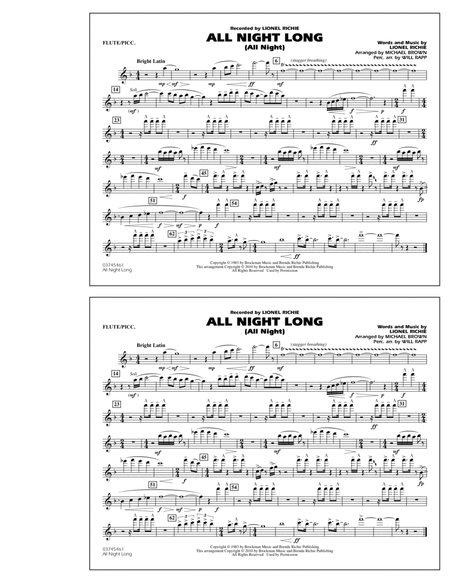 All Night Long (All Night) - Flute/Piccolo