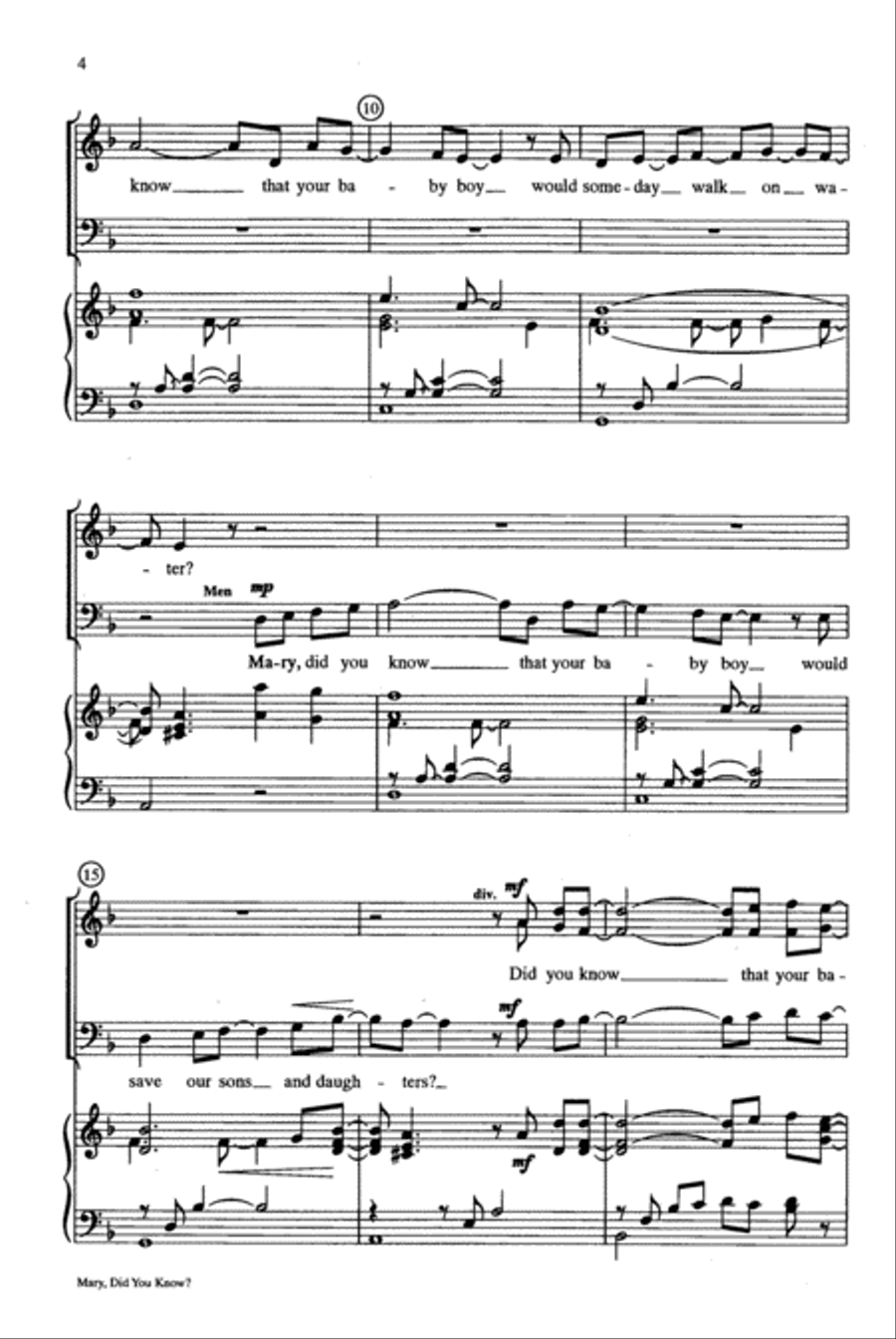 Mary, Did You Know? 4-Part scores gallery preview page 3