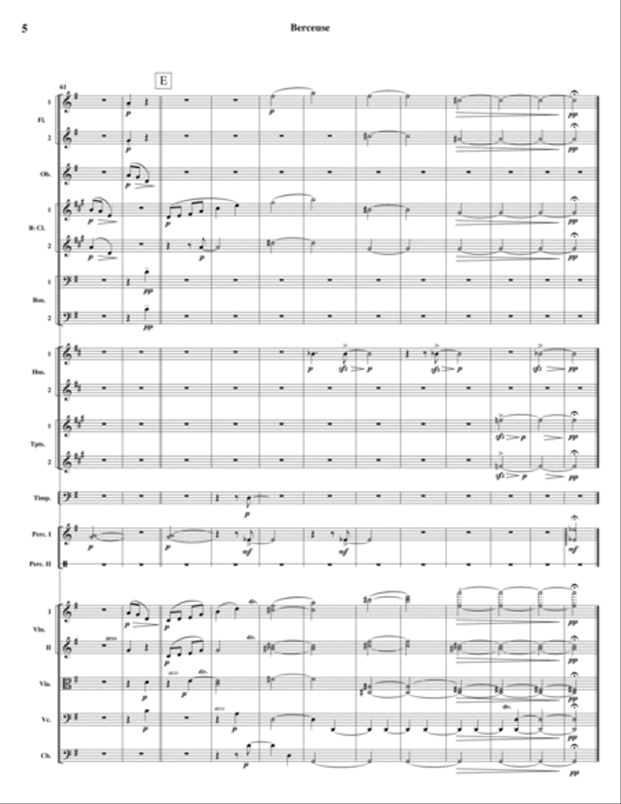Berceuse for Orchestra (Maurice Ravel) - Score and Parts Small Ensemble scores gallery preview page 6