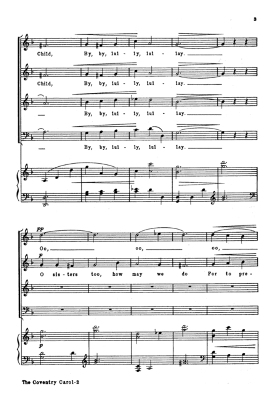 The Coventry Carol 4-Part scores gallery preview page 2