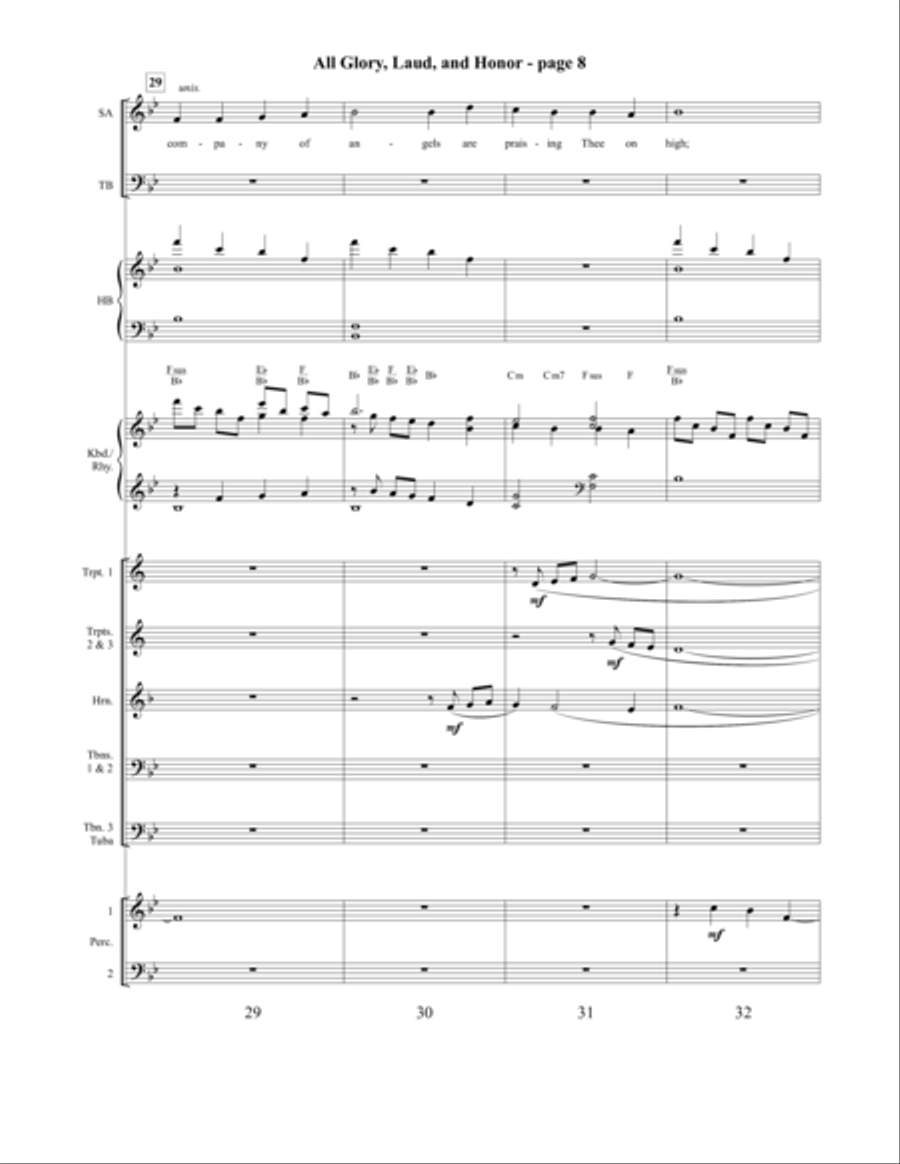 All Glory, Laud, and Honor 4-Part scores gallery preview page 9