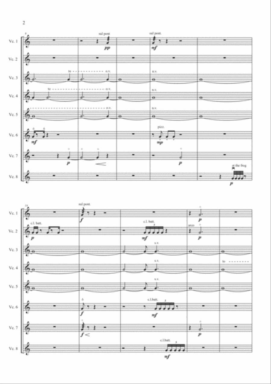 Timbral Timbres (cello octet) Large Ensemble scores gallery preview page 2