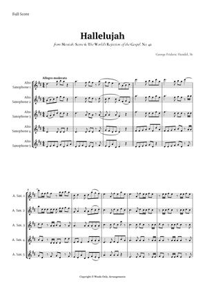 Hallelujah from Messiah by Handel for Alto Sax Quintet