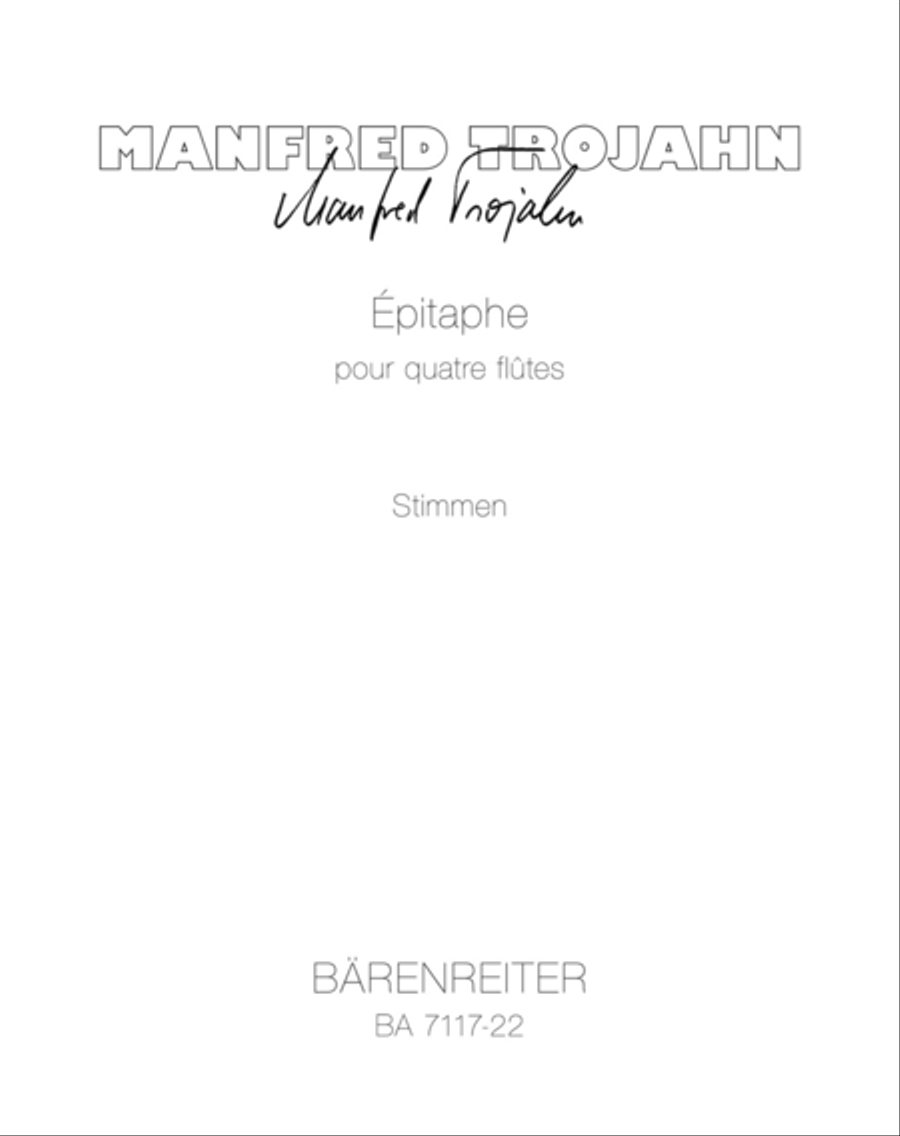 Epitaphe for four Flutes Epitaphe for four Flutes Flute Quartet scores gallery preview page 1