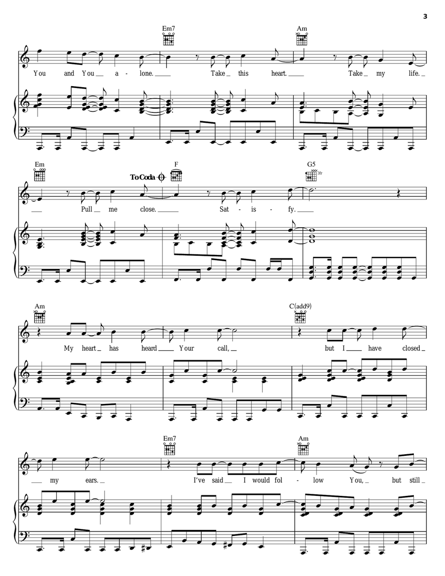 Satisfy Piano, Vocal, Guitar scores gallery preview page 3